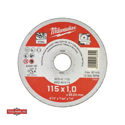 VÁGÓKORONG FÉMHEZ WSCS41/ 115 X 1 MM - 200 DB 4932451475