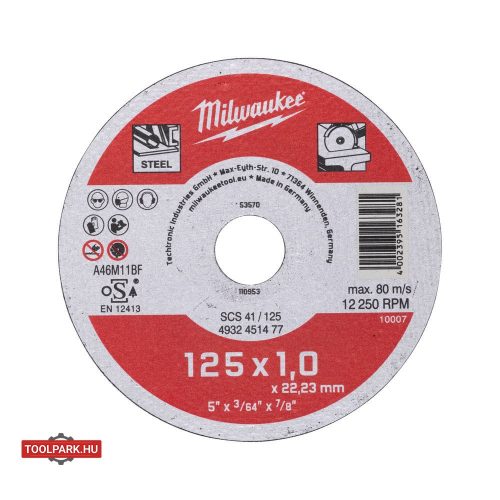 VÁGÓKORONG FÉMHEZ WSCS41/ 125 X 1 MM (200 DB) 4932451478